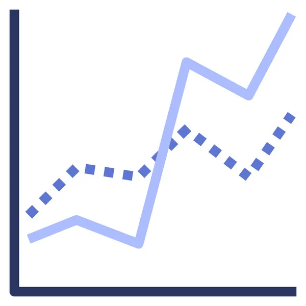 Ícone Linha Gráfico Dados Estilo Plano —  Vetores de Stock