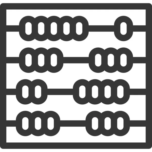 Abacus Calculator Firstschool Icon Outline Stil — Stockvektor