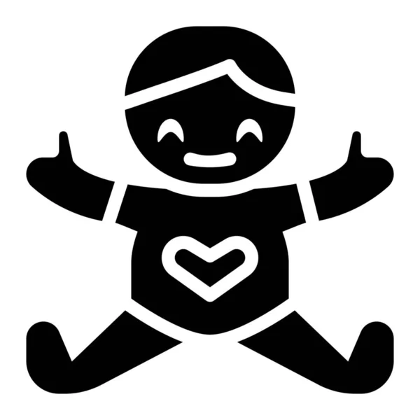 Avatar Baby Happy Icon Soliden Stil — Stockvektor