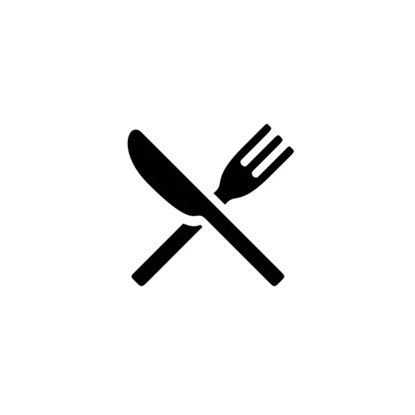 Icône Cuisine Cuttlery Alimentaire Dans Style Solide — Image vectorielle