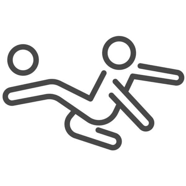 Action Football Kick Ikone Outline Stil — Stockvektor