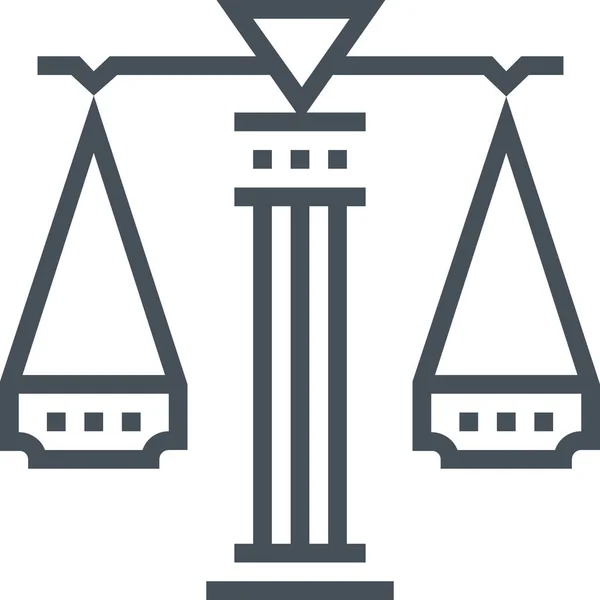 Soudní Soudce Ikona Práva Stylu Osnovy — Stockový vektor