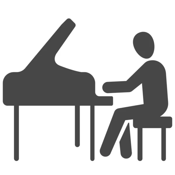 Ikona Pianisty Orkiestry Muzycznej Stylu Solid — Wektor stockowy