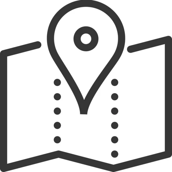Ícone Mapa Localização Gps Estilo Esboço — Vetor de Stock