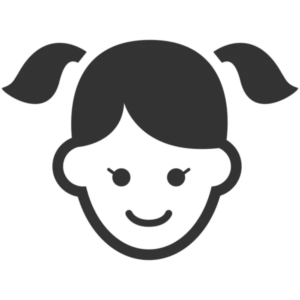 Avatar Icône Visage Enfant Dans Style Solide — Image vectorielle