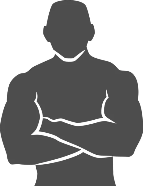 Arm Bodybuilder Bodybuilding Ikon Solid Stil — Stock vektor