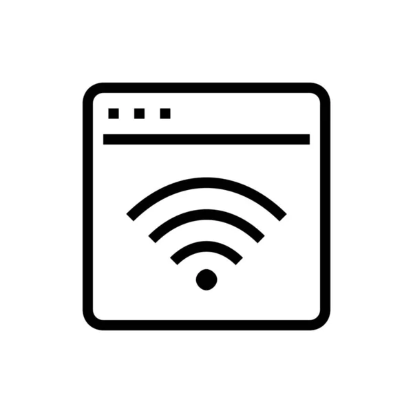 Application Office Wifi Icon Outline Style — Stock Vector