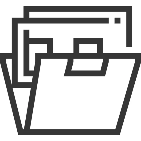 Browser Dokument Icon Outline Stil — Stockvektor