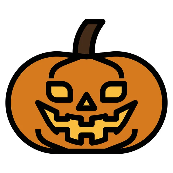 Tallar Malvado Icono Halloween Estilo Contorno Lleno — Vector de stock