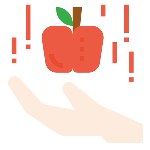 Apple Diet Education Icon Flat Style — Stock Vector