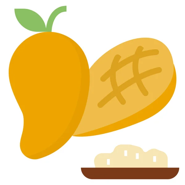 Dessert Mango Rijst Icoon — Stockvector