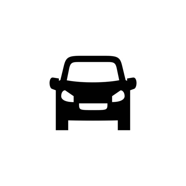 Coche Icono Viaje Delantero Estilo Sólido — Vector de stock