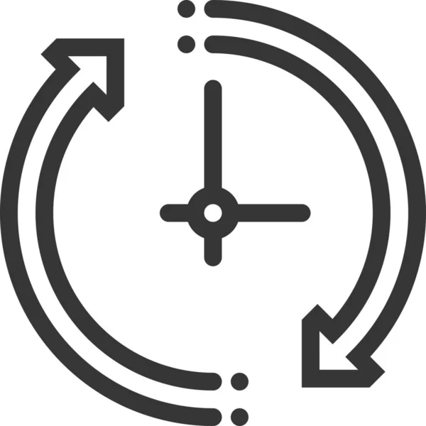 Uhr Zählen Stunde Symbol Outline Stil — Stockvektor