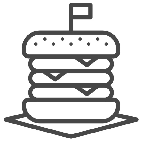 Icône Hamburger Équitable Dans Style Outline — Image vectorielle