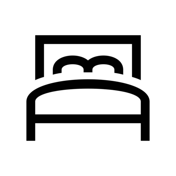 Bett Kissen Symbol Outline Stil — Stockvektor