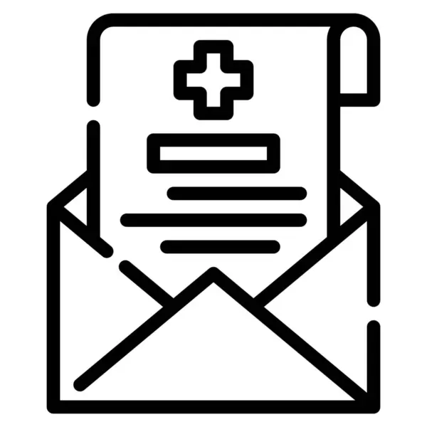 Ícone Mail Médico Comunicações — Vetor de Stock