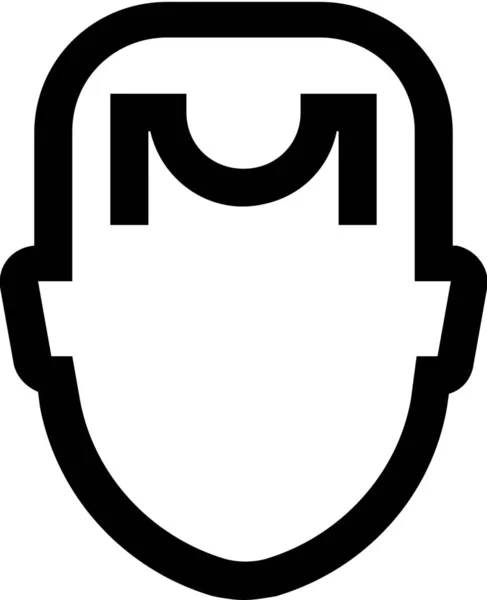 Avatar Boy Face Icon Outline Stil — Stockvektor