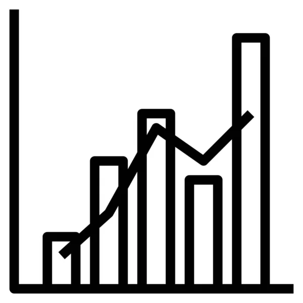 Ícone Combinação Gráfico Barras Estilo Esboço — Vetor de Stock