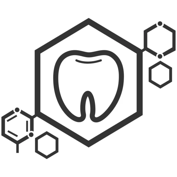 Nano Dental Fluoride Icon Solid Style — Stock Vector