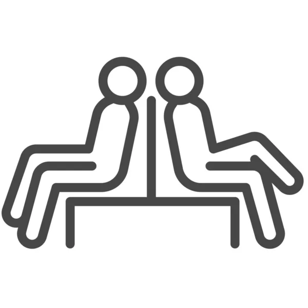 Καθισμάτων Ανάπαυσης Κάθονται Εικονίδιο Στυλ Περίγραμμα — Διανυσματικό Αρχείο