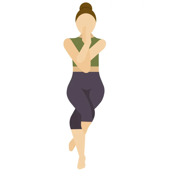 Icône Pose Exercice Aigle Dans Style Plat — Image vectorielle