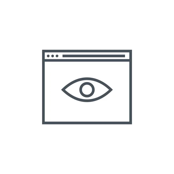 Browser Eye Trovare Icona Stile Outline — Vettoriale Stock