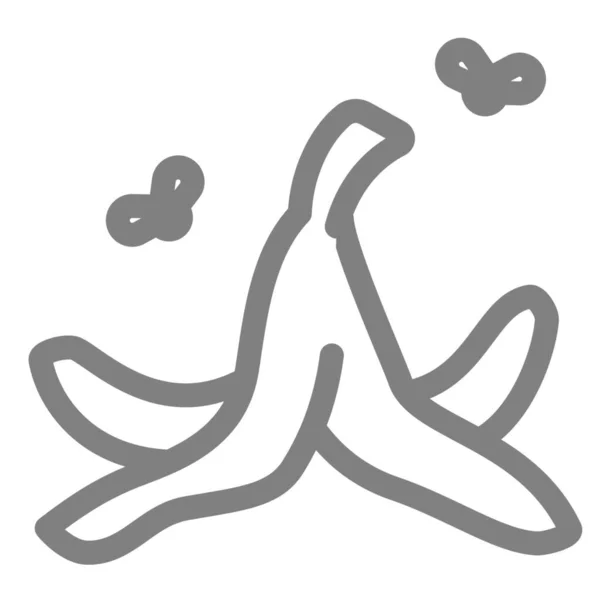 Icône Écorce Banane Dans Style Outline — Image vectorielle