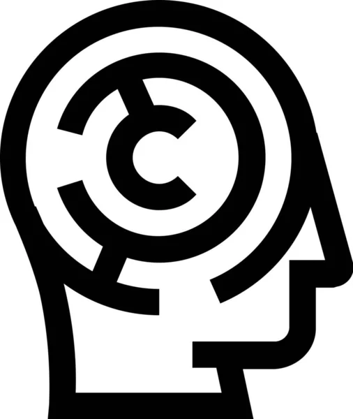 Head Idea Maze Icon Outline Style — 스톡 벡터