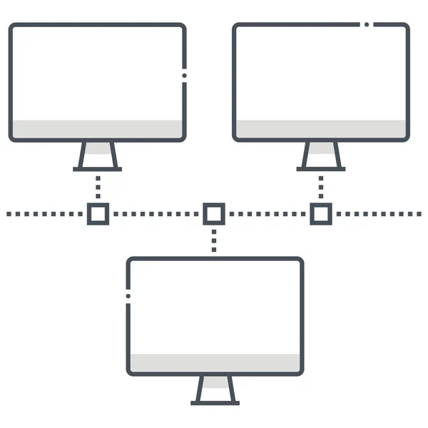 Computers Verbinden Internet Icoon — Stockvector