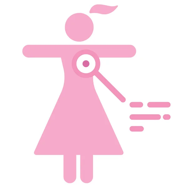 Awareness Breast Cancer Icon Flat Style — Stock Vector