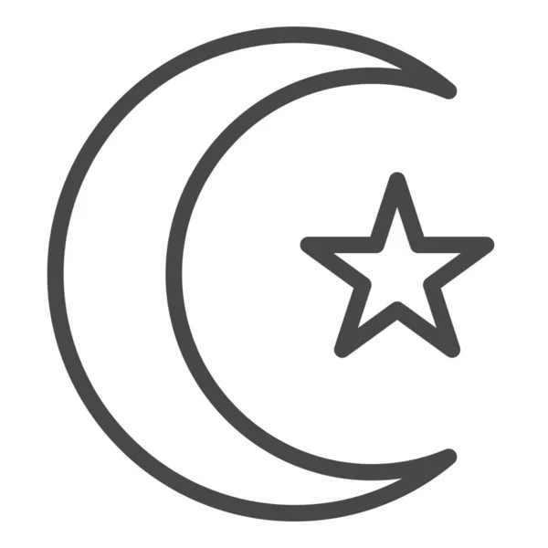 Islam Islamic Moon Icon Outline Style — Stock Vector