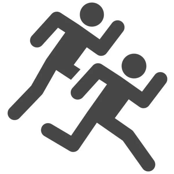 Atletismo Competencia Corredor Icono Estilo Sólido — Vector de stock