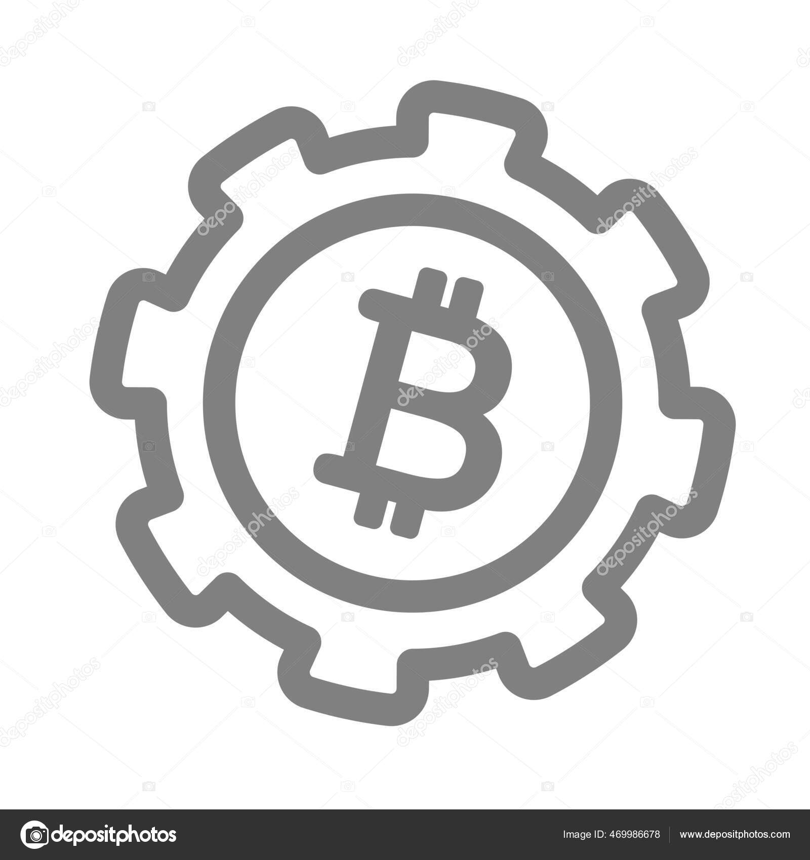 Bitcoin Omnämnande Inställning Ikon Kontur Stil — stockvektor av  ©iconfinder 469986678