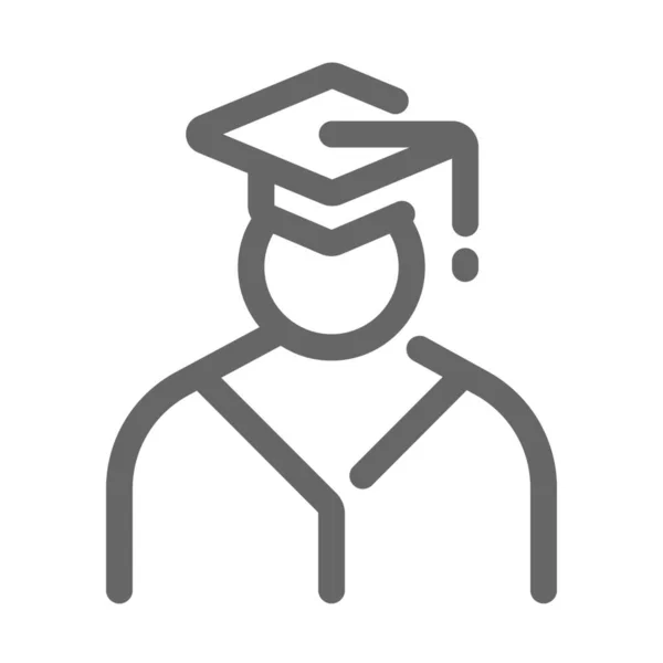 Školství Absolvent Online Ikona — Stockový vektor