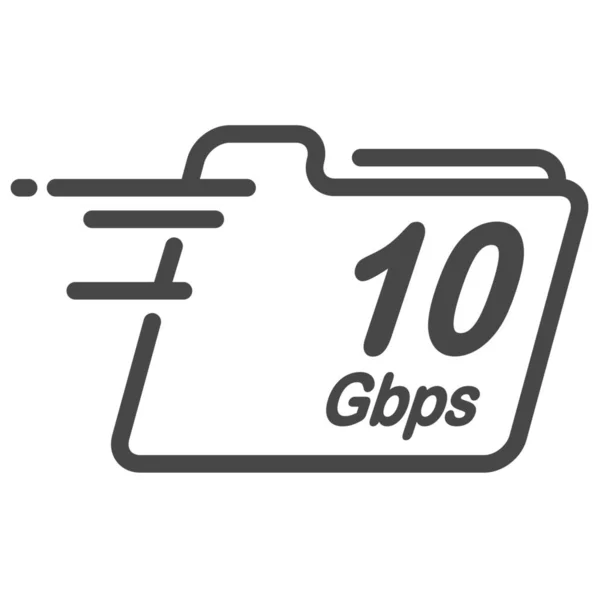 Data Gpbs Speed Symbol Outline Stil — Stockvektor