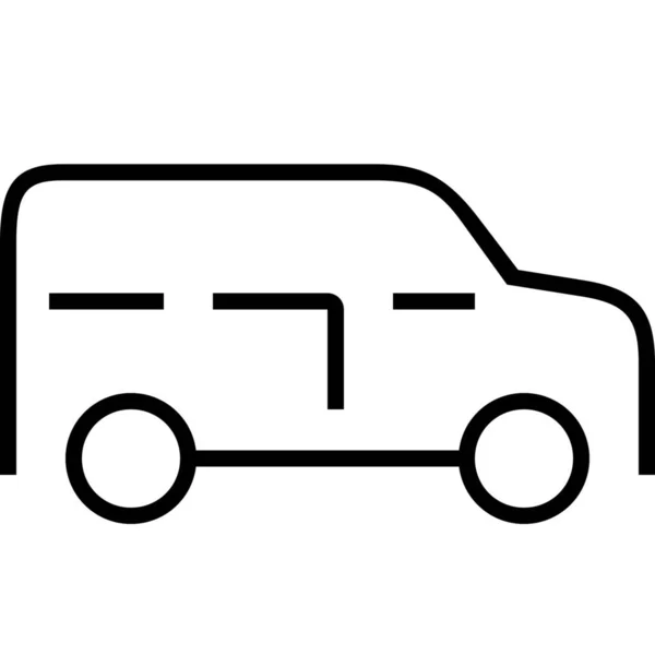 Auto Minibus Transit Ikone Outline Stil — Stockvektor