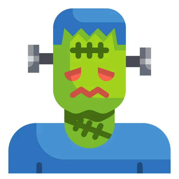 Angst Frankenstein Halloween Ikone Flachen Stil — Stockvektor
