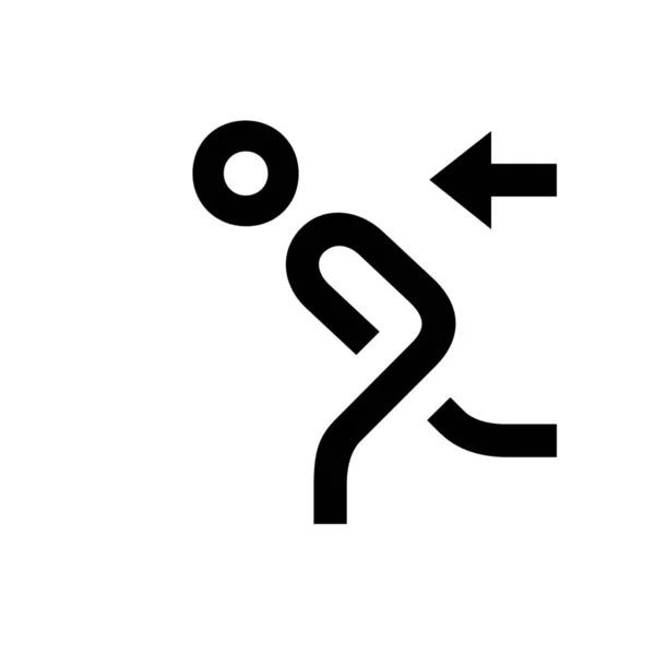 Иконка Бегущего Левого Человека Стиле Outline — стоковый вектор