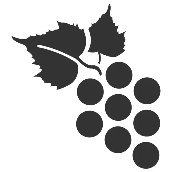 Icône Matériaux Vin Raisin Fruit Dans Style Solide — Image vectorielle