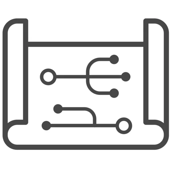 Business Map Organization Icon Outline Style — 스톡 벡터