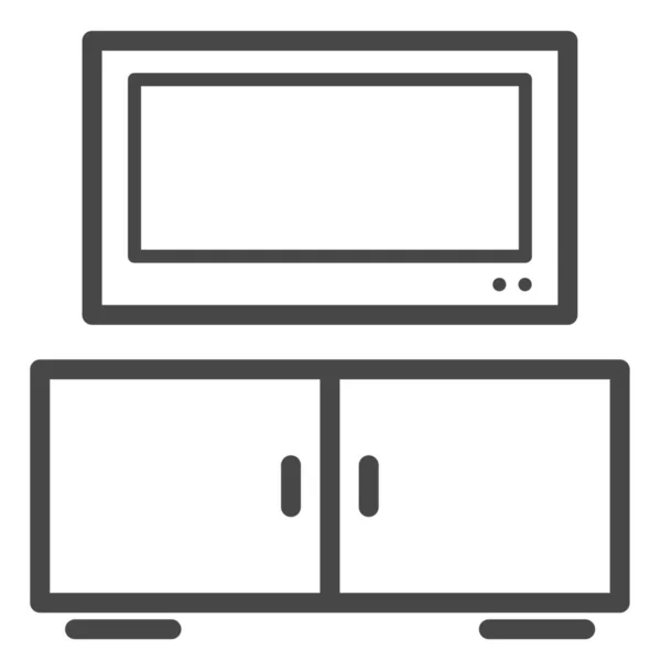 Ikona Interiéru Obývacího Pokoje Stylu Osnovy — Stockový vektor