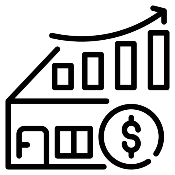 Grafikon För Företagsfinansiering Kategorin Byggnader — Stock vektor
