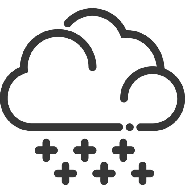 Cast Cloud Forecast Icon Outline Style — Stock Vector