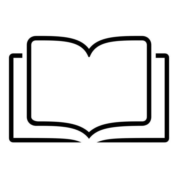Libro Oficina Icono Abierto Estilo Esquema — Vector de stock