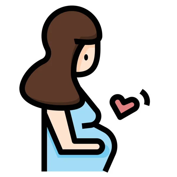 赤ちゃんのケアの愛のアイコンを記入アウトラインスタイル — ストックベクタ