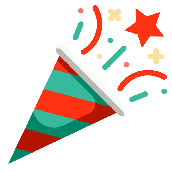 Célébration Noël Confettis Icône Dans Style Plat — Image vectorielle