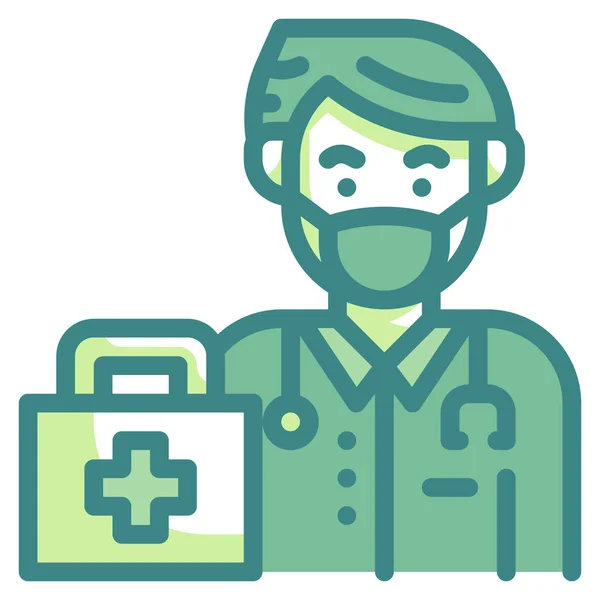 Pictogram Medische Dokter Masker — Stockvector