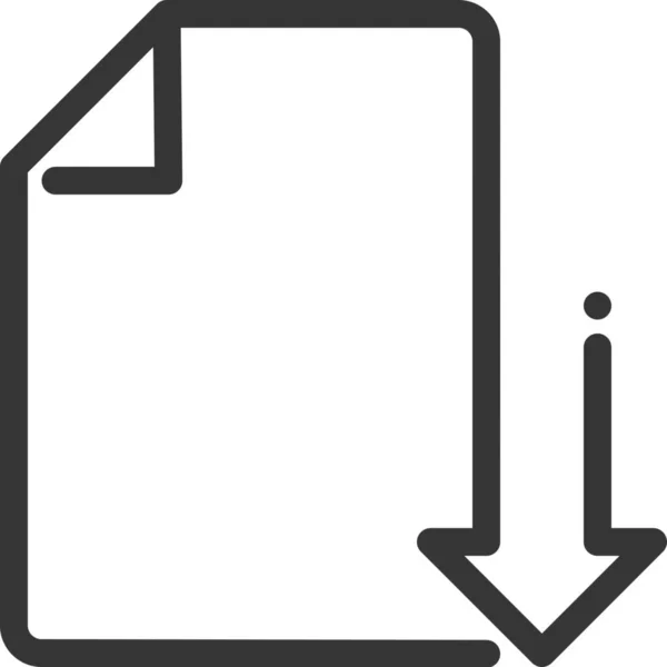 Icône Document Ordinateur Flèche Dans Style Contour — Image vectorielle