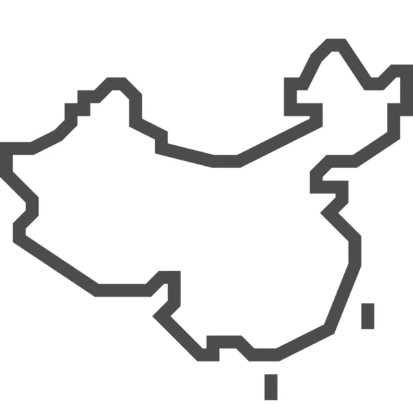 Kina Land Geografisk Ikon Kartor Navigering Kategori — Stock vektor