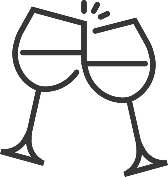 Alcohol Γιορτάζει Ποτά Εικονίδιο Στυλ Περίγραμμα — Διανυσματικό Αρχείο